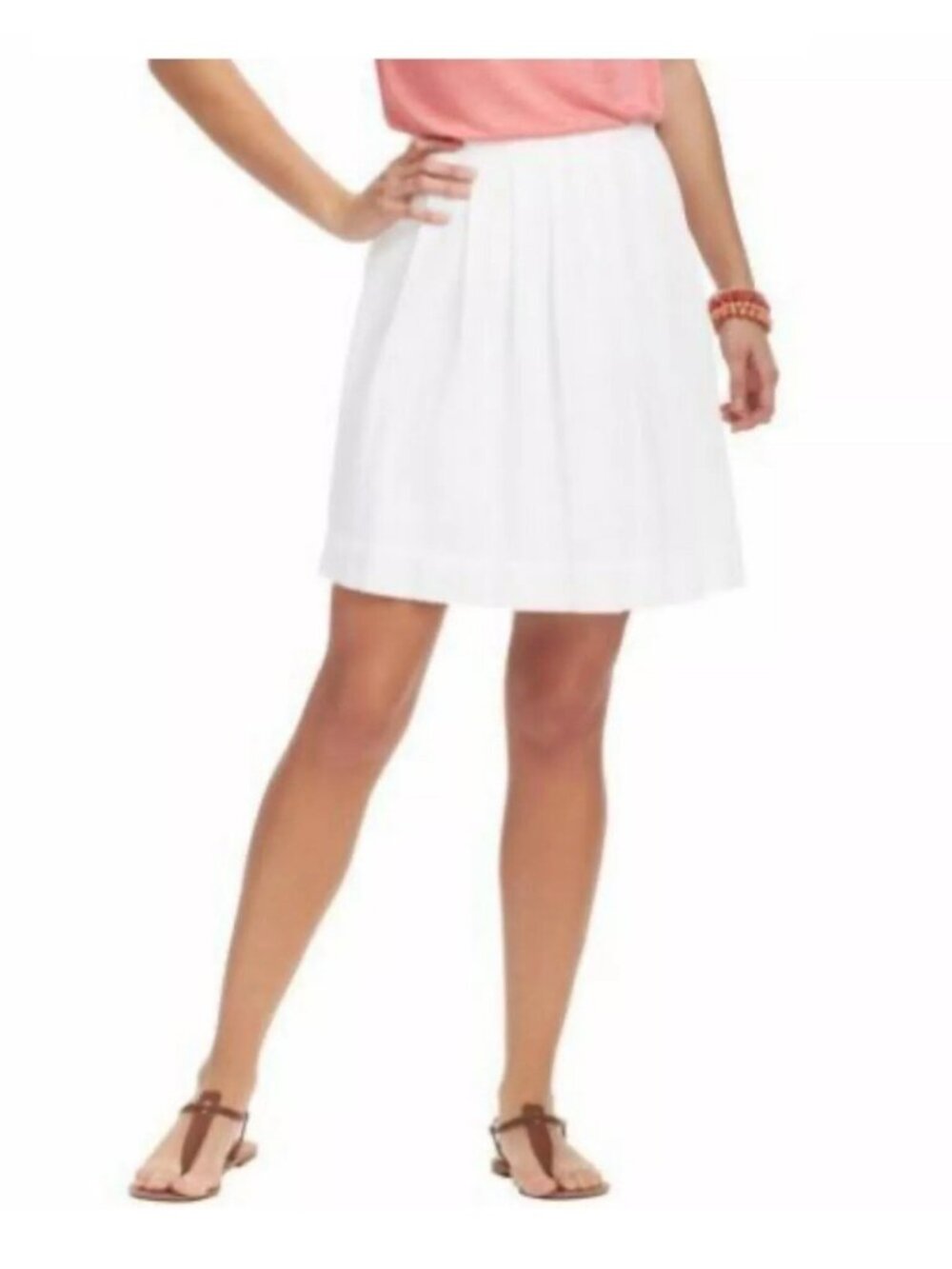LOFT‎ Stroll Skirt Womens 2 Textured White Lined New